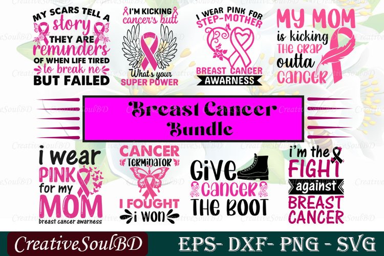 Breast Cancer SVG Bundle Cut File, Cancer Awareness Svg,