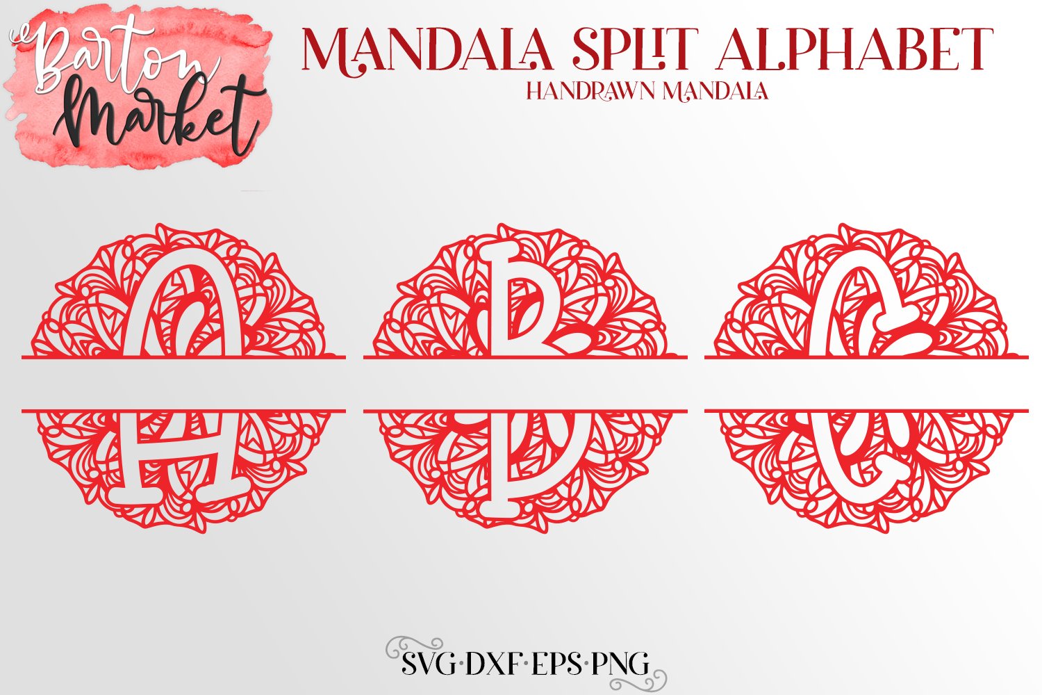 Mandala Split Letters Bundle for Crafters