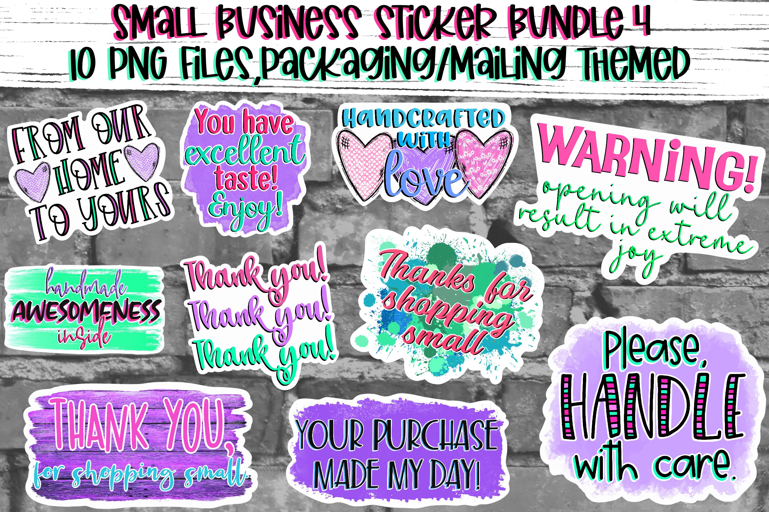 Small Business Sticker Bundle|Mailing,Packing,Thank You|PNG