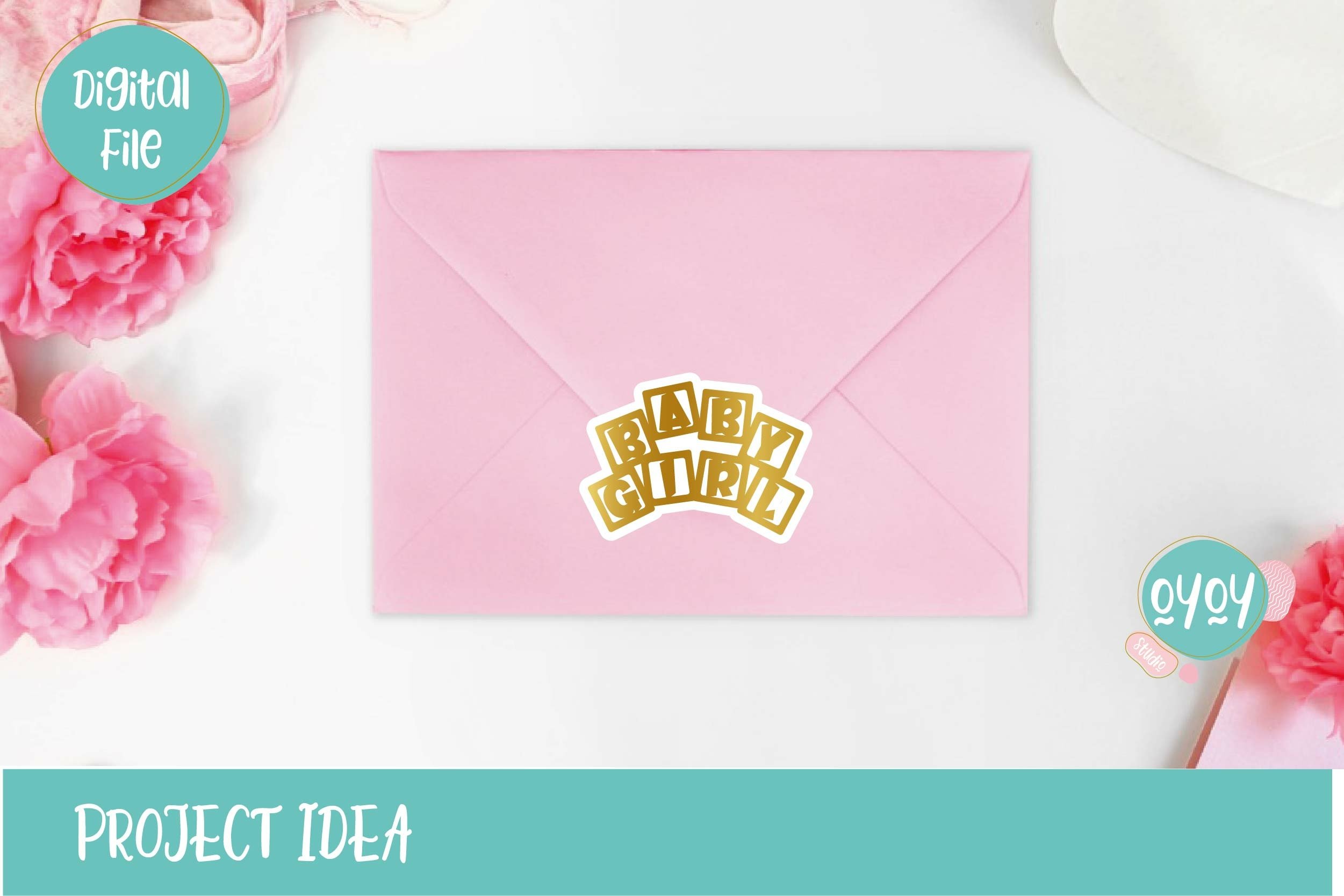 Gold Baby Shower Stickers Bundle | 20 x Printable Stickers 2