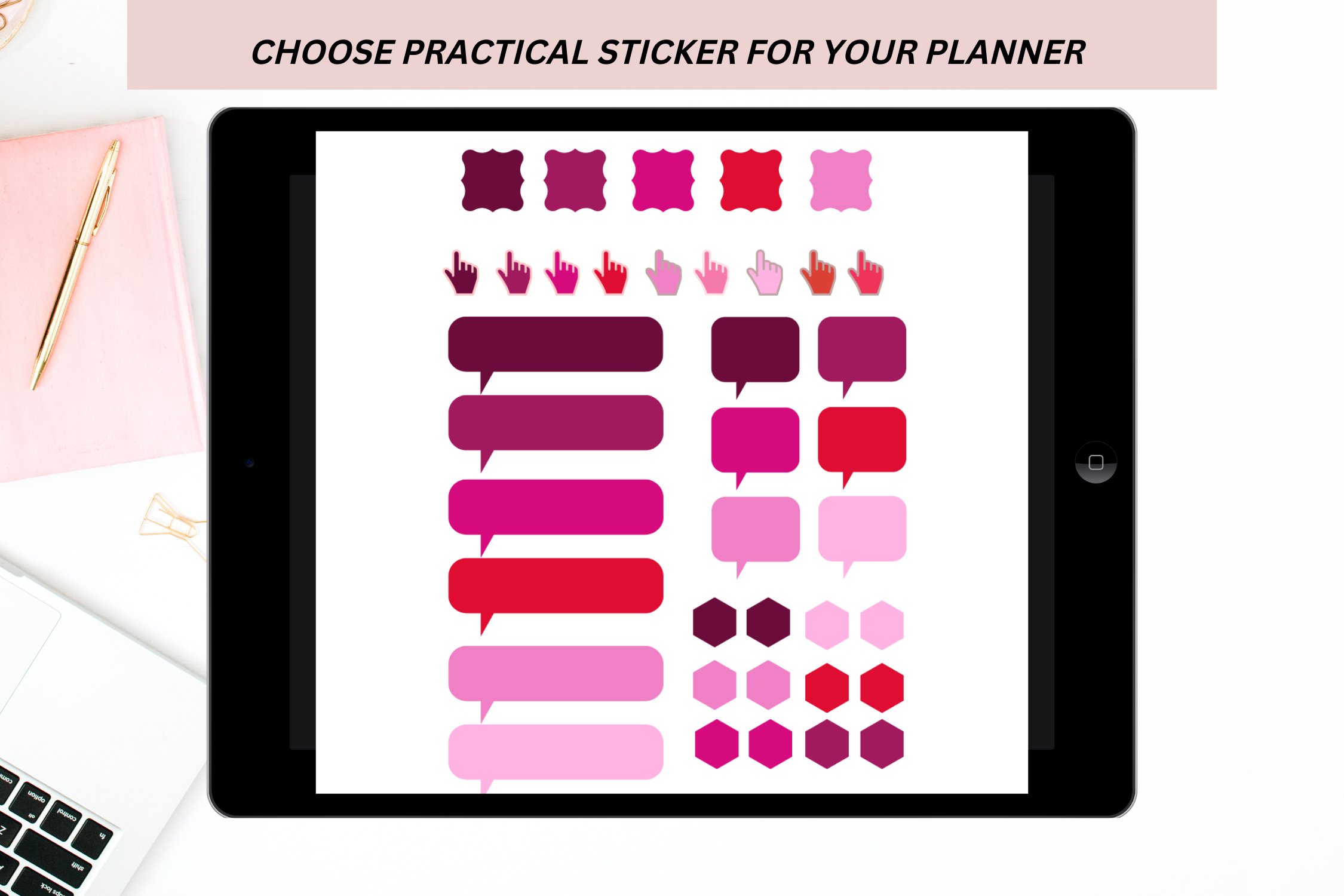 Weekly Cute Digital Stickers for Organized iPad Goodnotes 3
