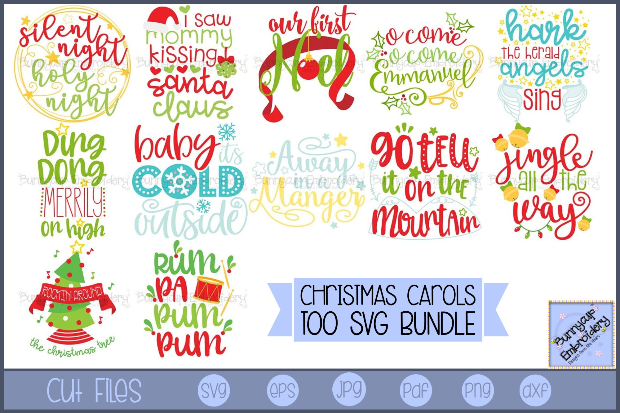 Christmas Carols Too - 12 SVG, Clipart, Graphics