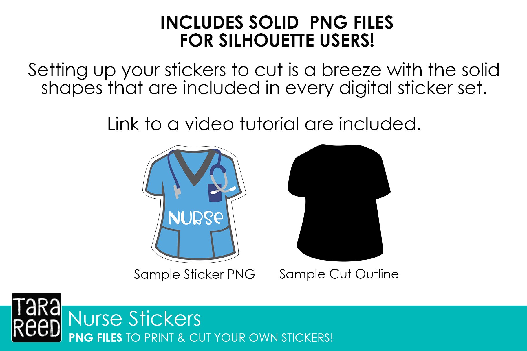Nurse Sticker Bundle PNG - Print   Cut 2