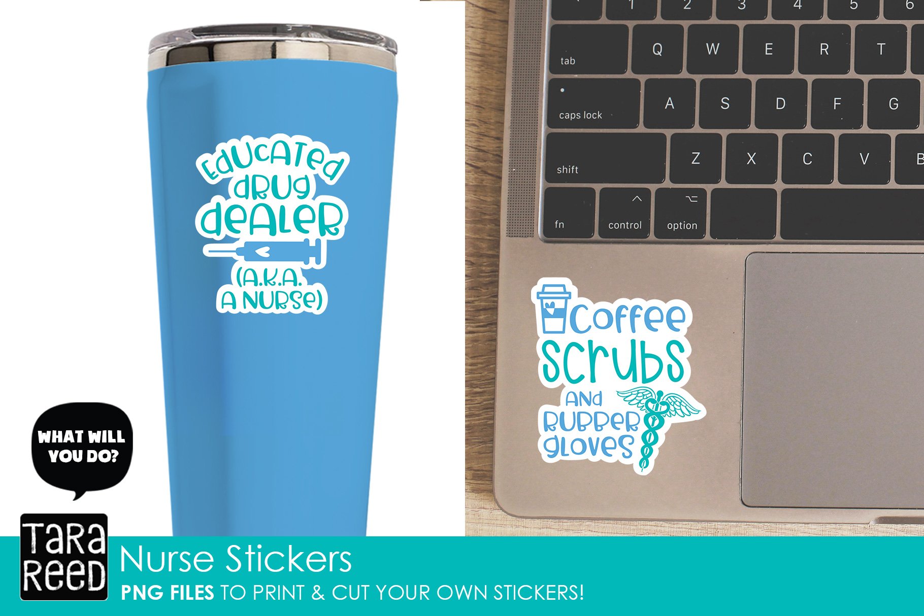 Nurse Sticker Bundle PNG - Print   Cut 3