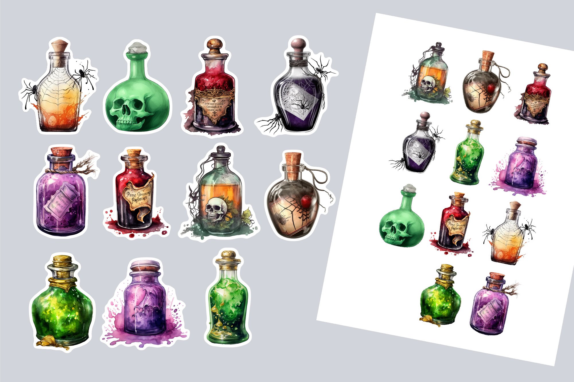 Witch Apothecary Stickers - Halloween Magic Potion Bottles 2