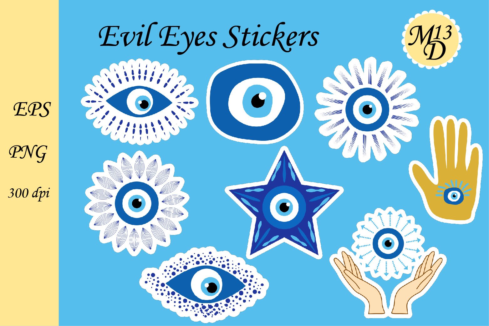 Evil Eyes Stickers png, eps design