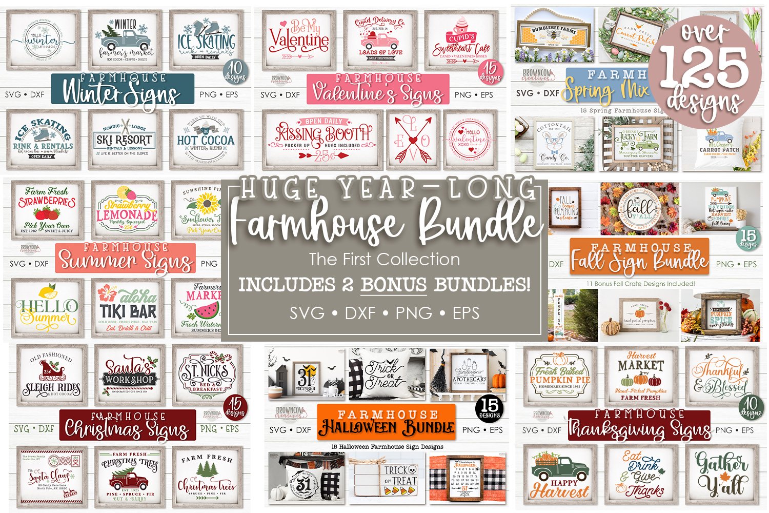 HUGE Farmhouse Sign YearLong SVG/Cut File MEGA BUNDLE