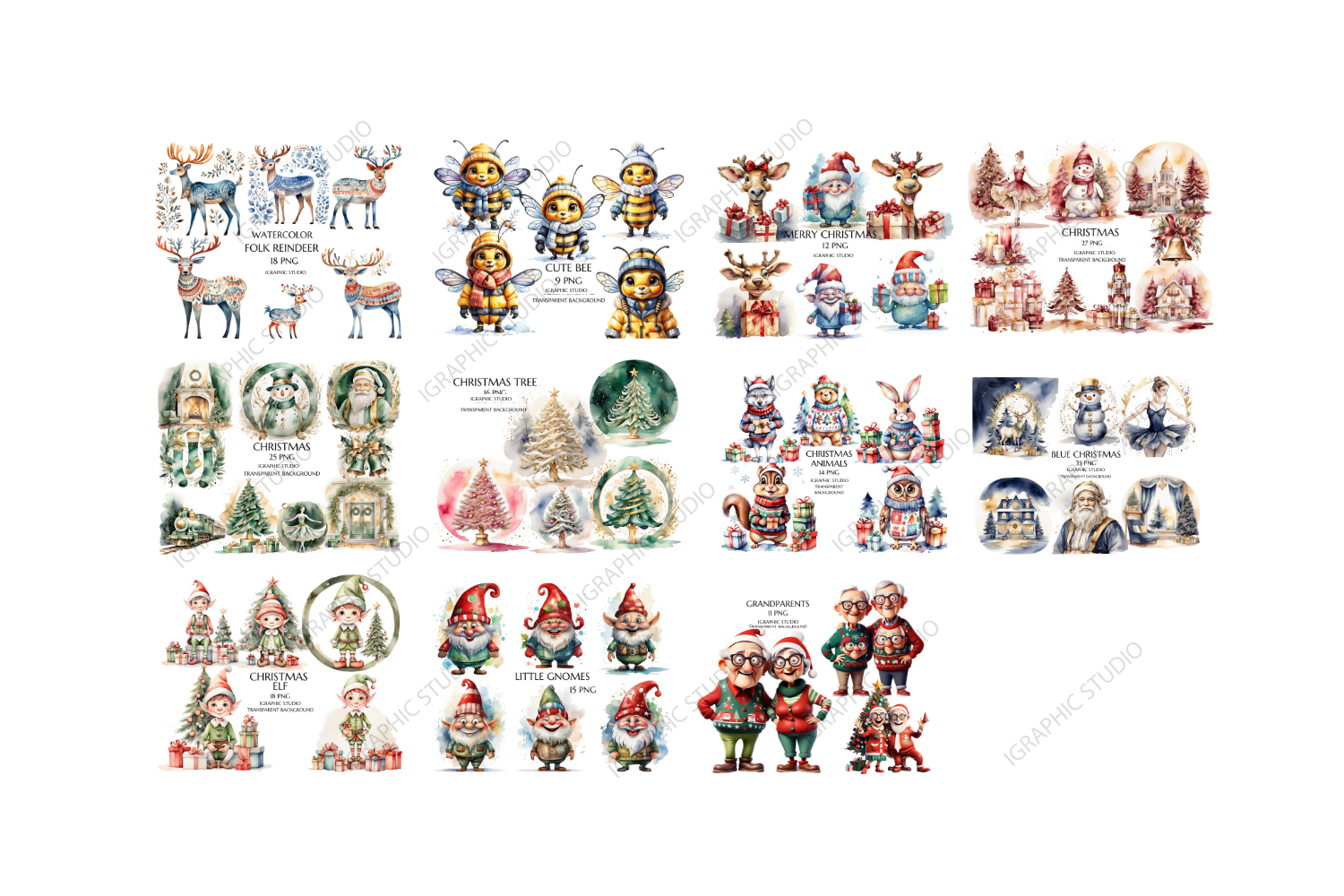 Christmas Mega Bundle, Xmas Clipart, Winter Clipart Bundle 2
