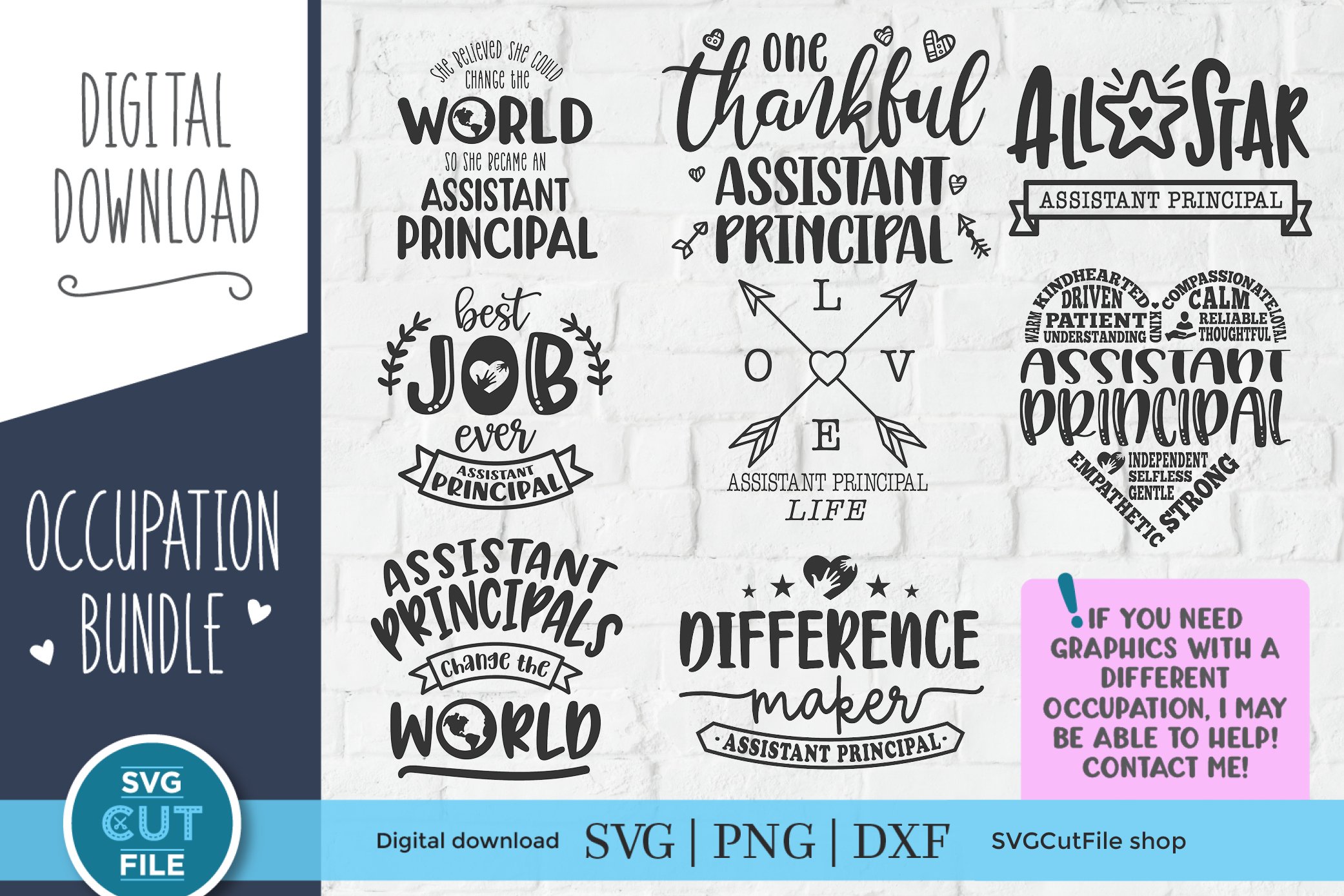 Assistant Principal svg bundle, Elementary school principal