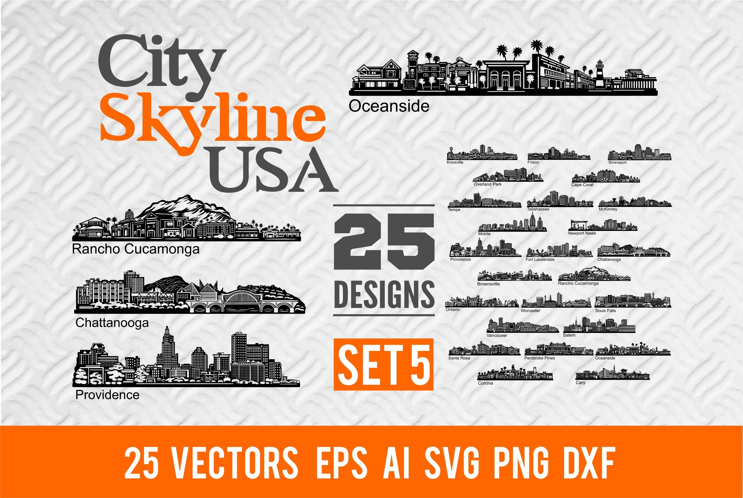 25 US City Skyline SVG Set 5- Bundle Skyline Svg for Cricut