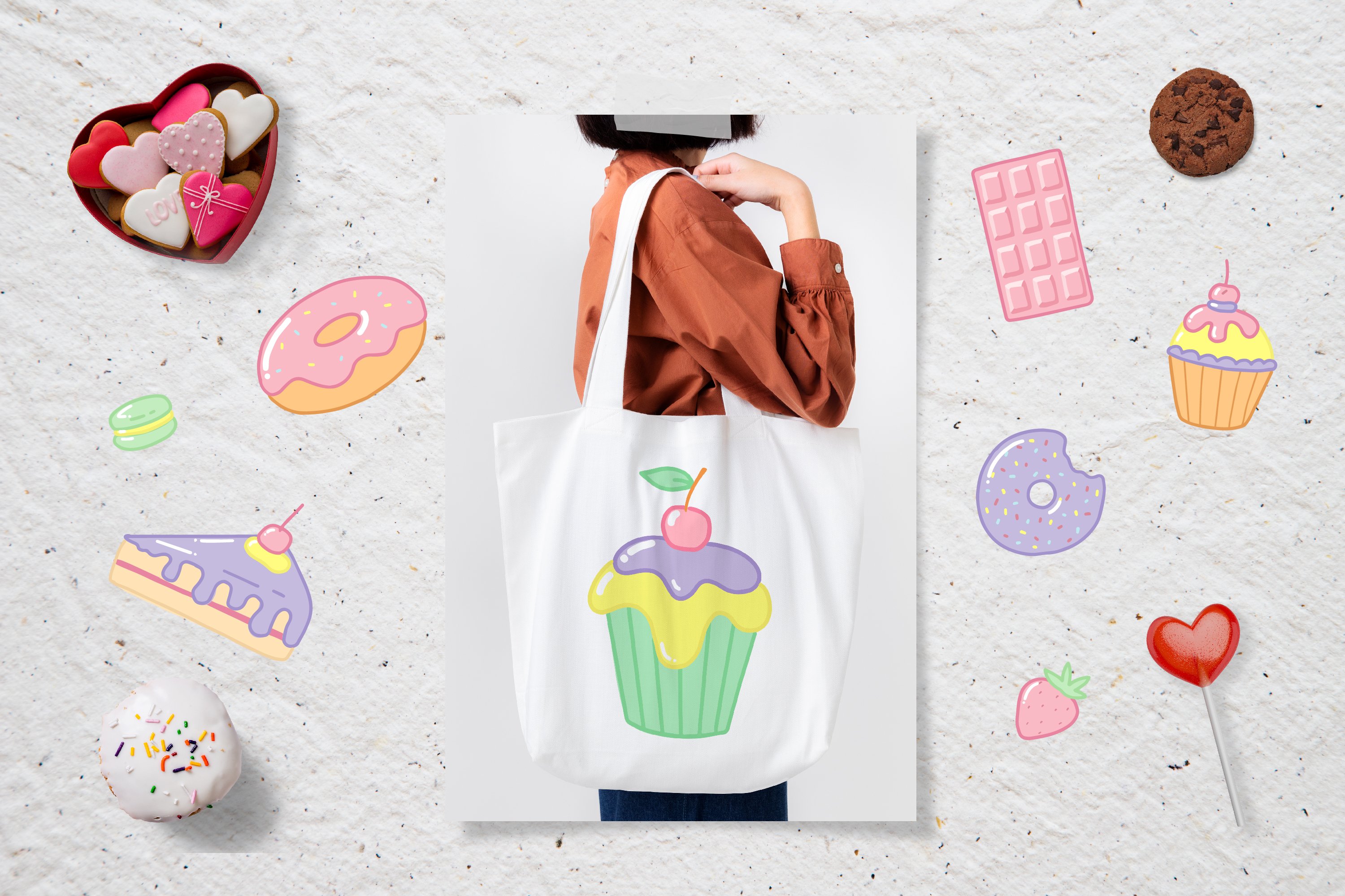 25 SWEETS doodles   stickers EPS PNG JPG 3
