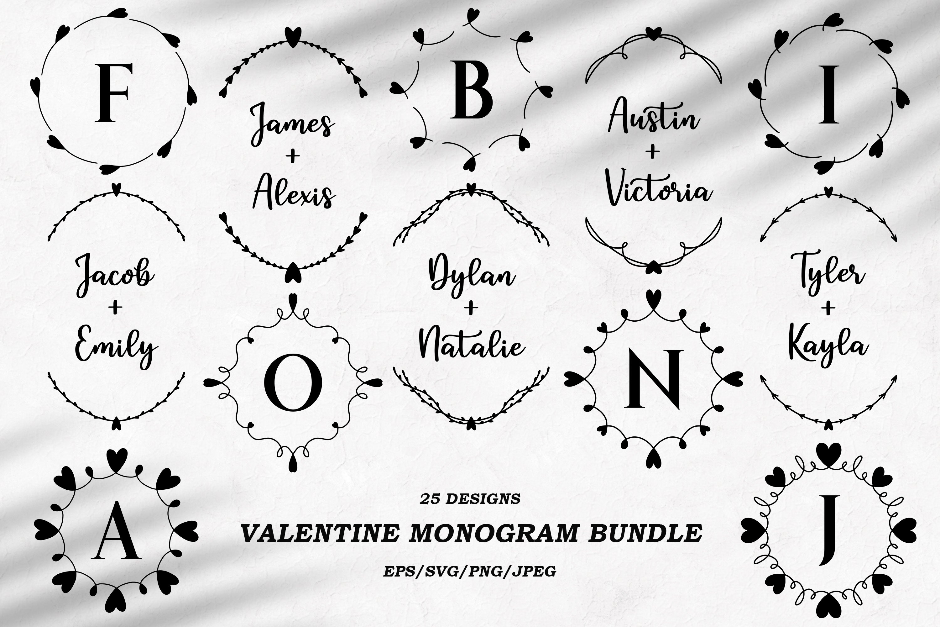 Valentine monogram bundle