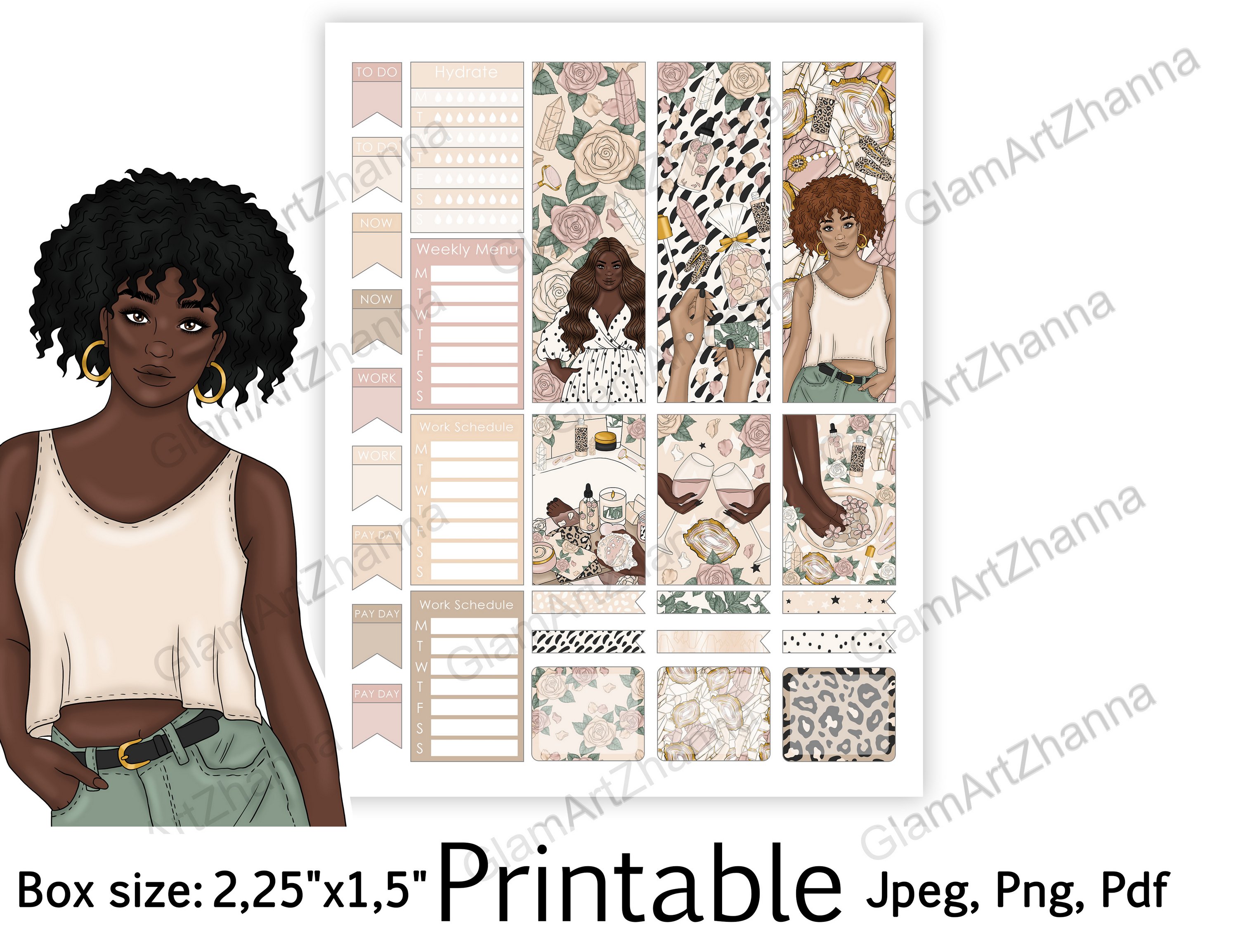 African American Self Love Printable Box Size 2,25"x1,5" 3