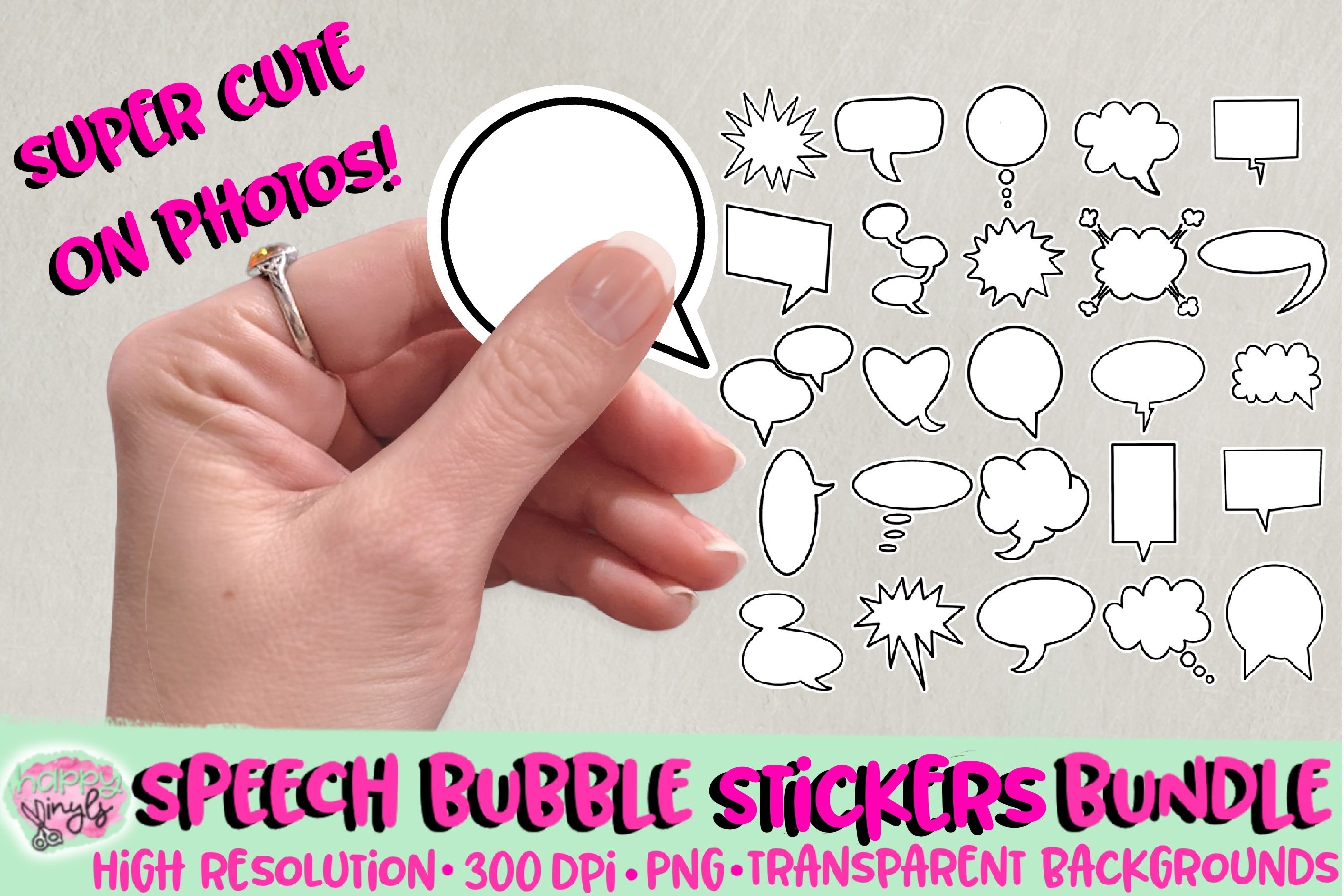 Speech and Thought Bubble Stickers - A Sticker Bundle