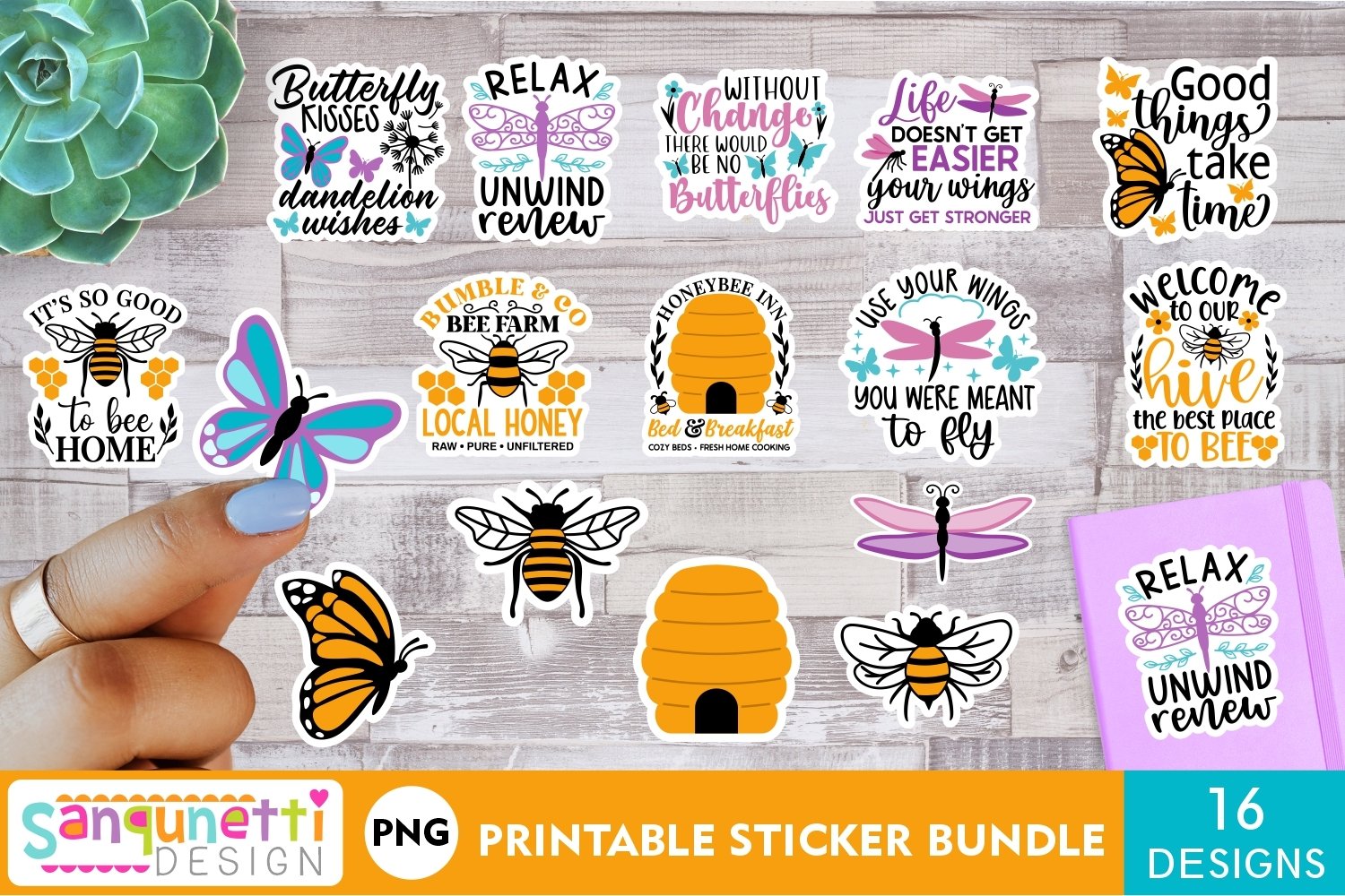Butterfly Stickers | Bee sticker bundle