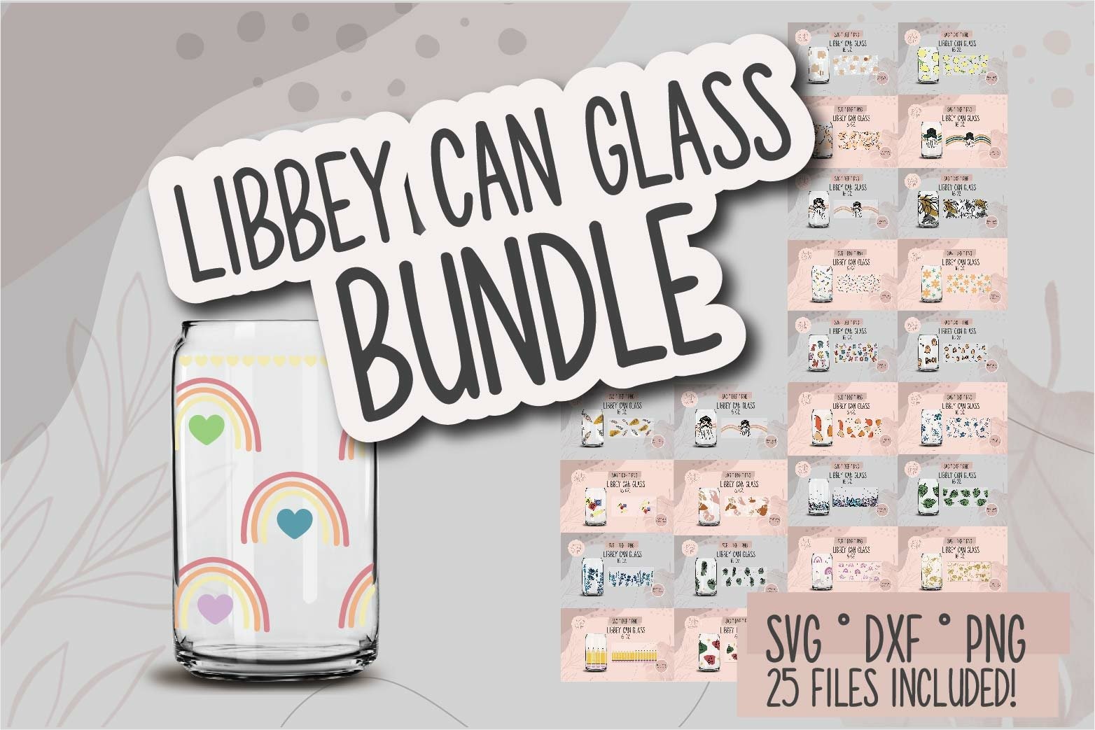 Libbey Glass SVG cut file Bundle, Libbey Cup Wrap Bundle,