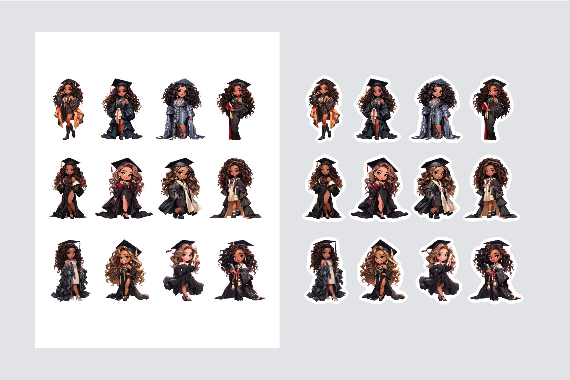 Graduation Girl Stickers PNG - Graduation Stickers Bundle 2
