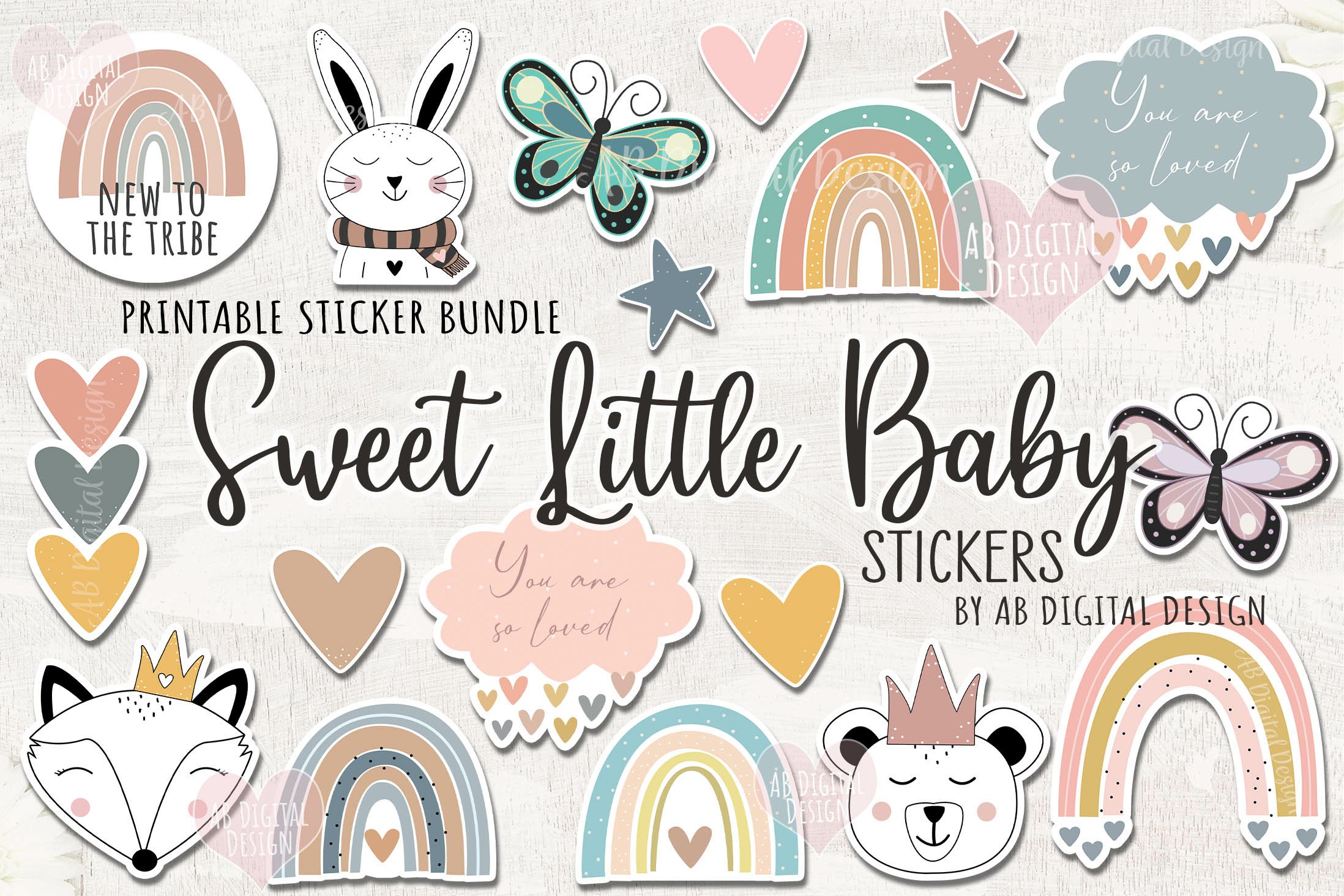 Printable Baby Scrapbook Stickers Bundle | Milestone Markers