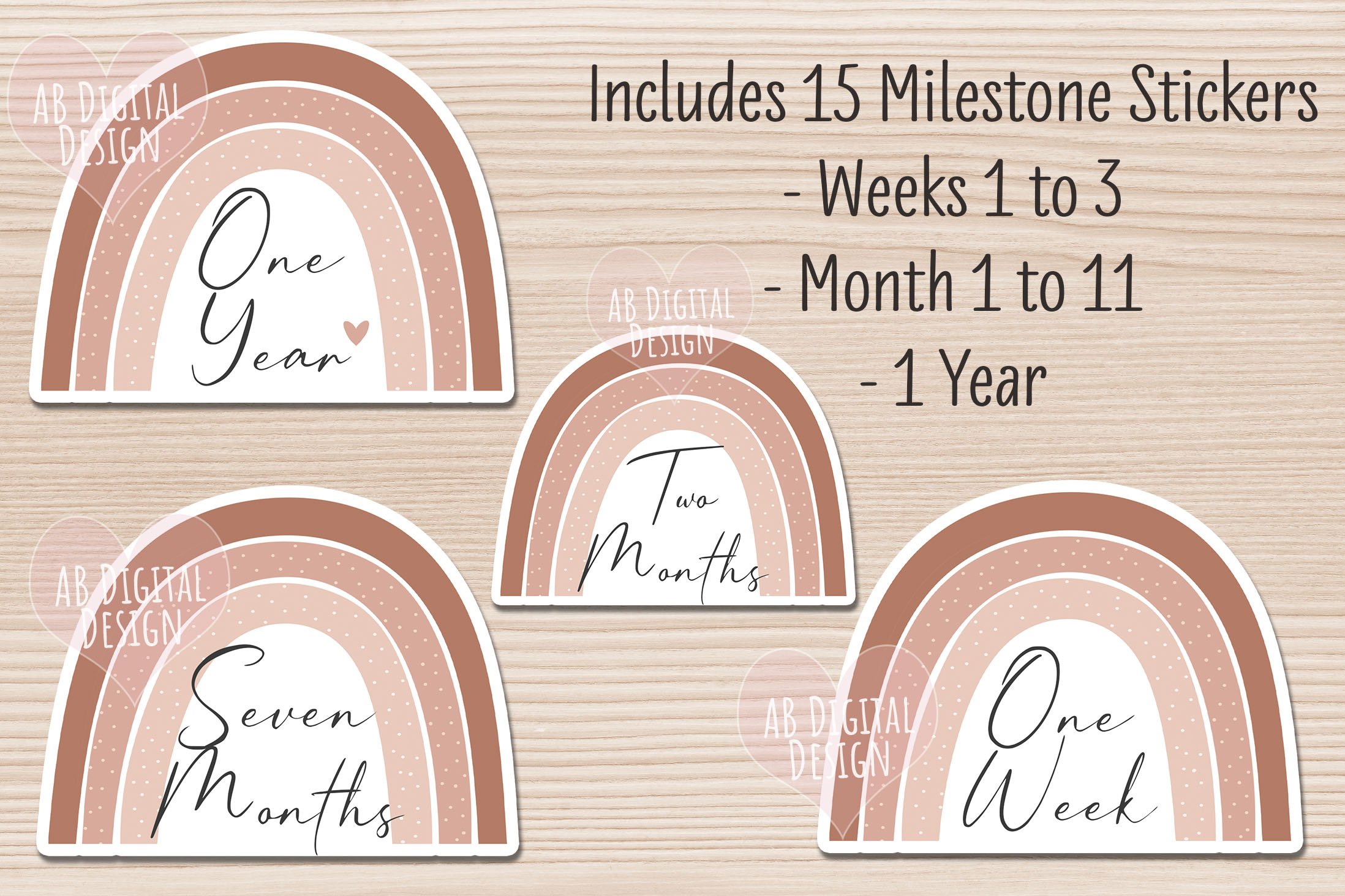Printable Baby Scrapbook Stickers Bundle | Milestone Markers 2