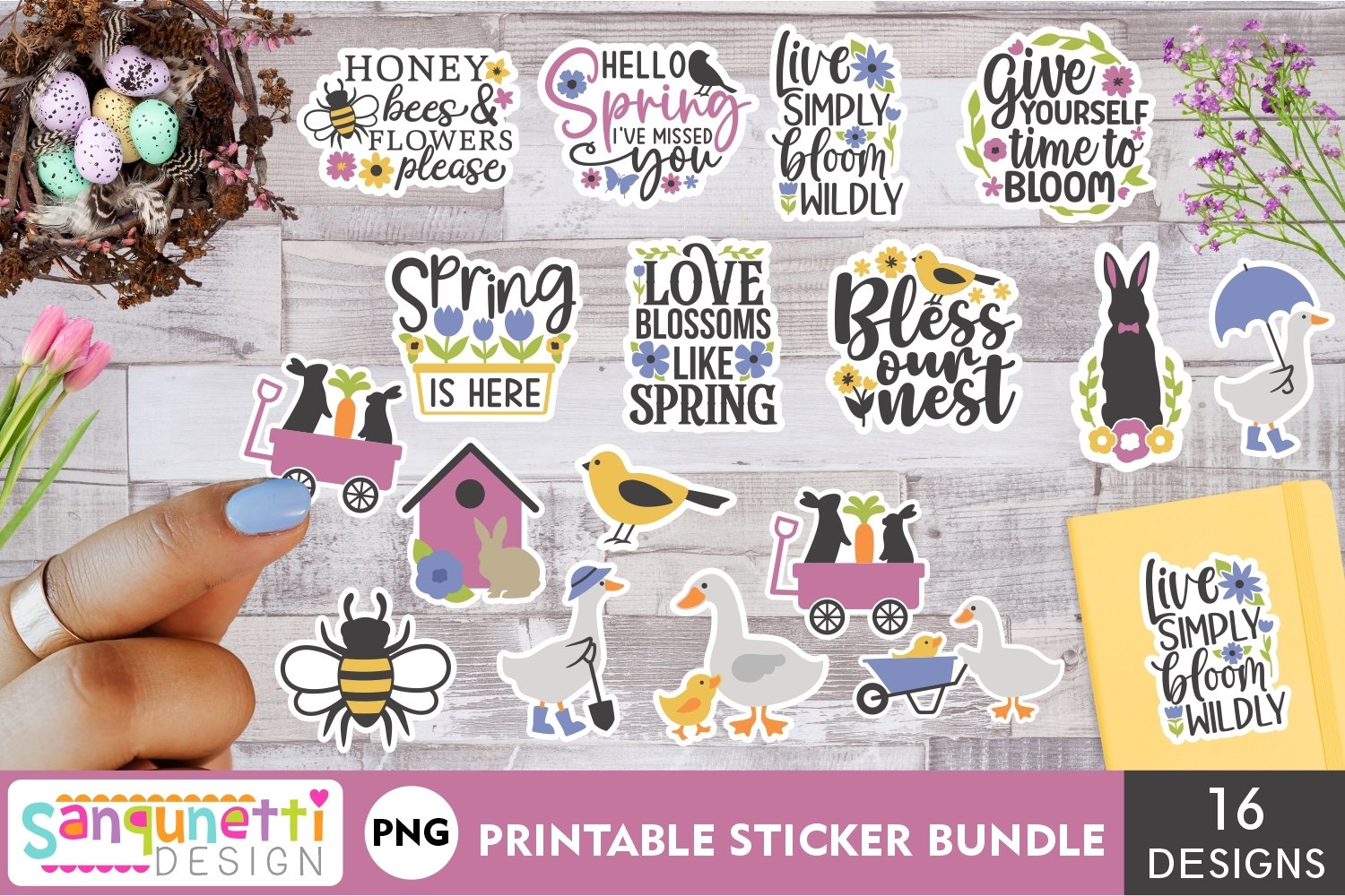 Spring sticker bundle | Spring printable stickers