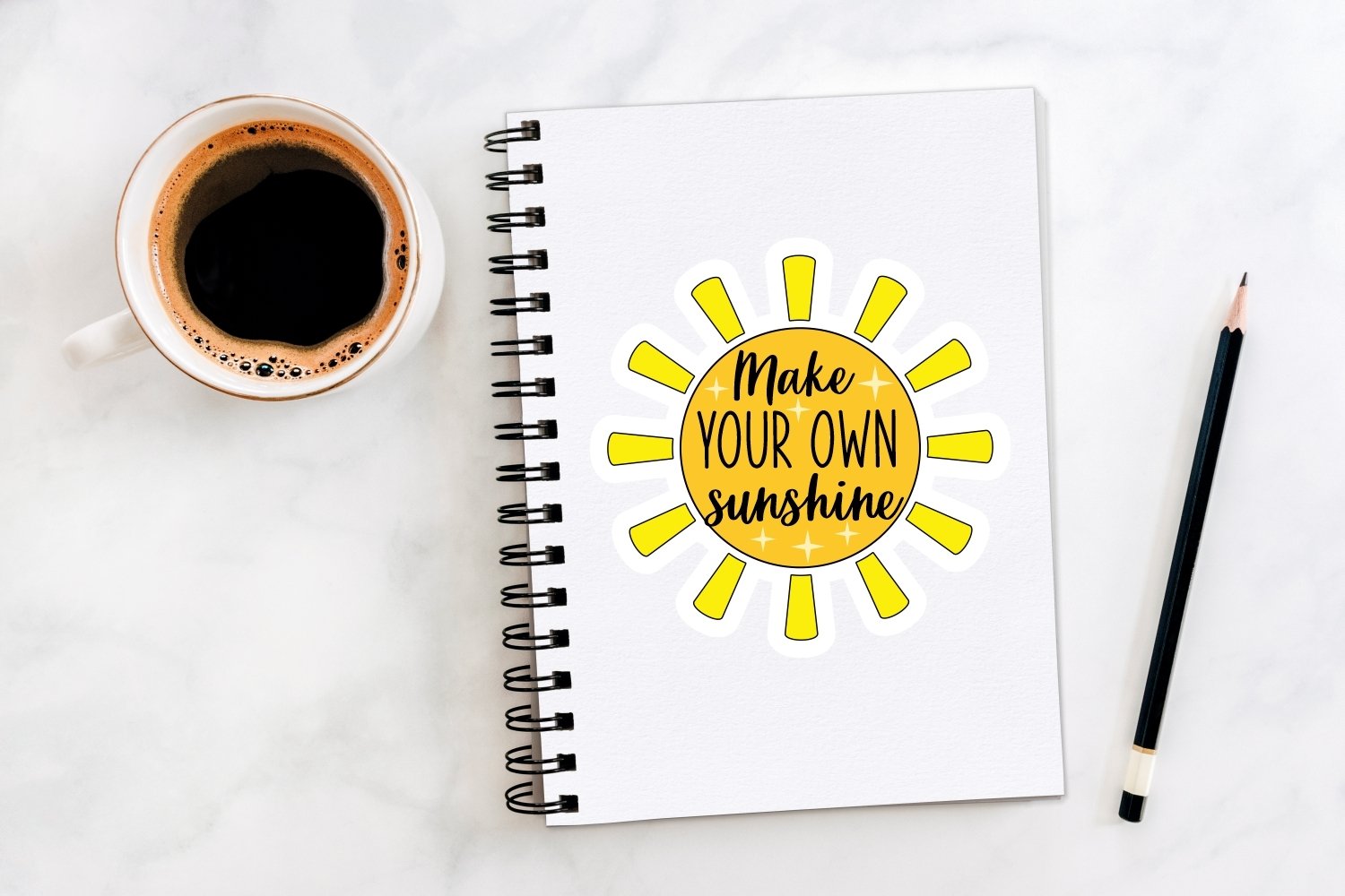 Yellow positive aesthetic sticker bundle 3