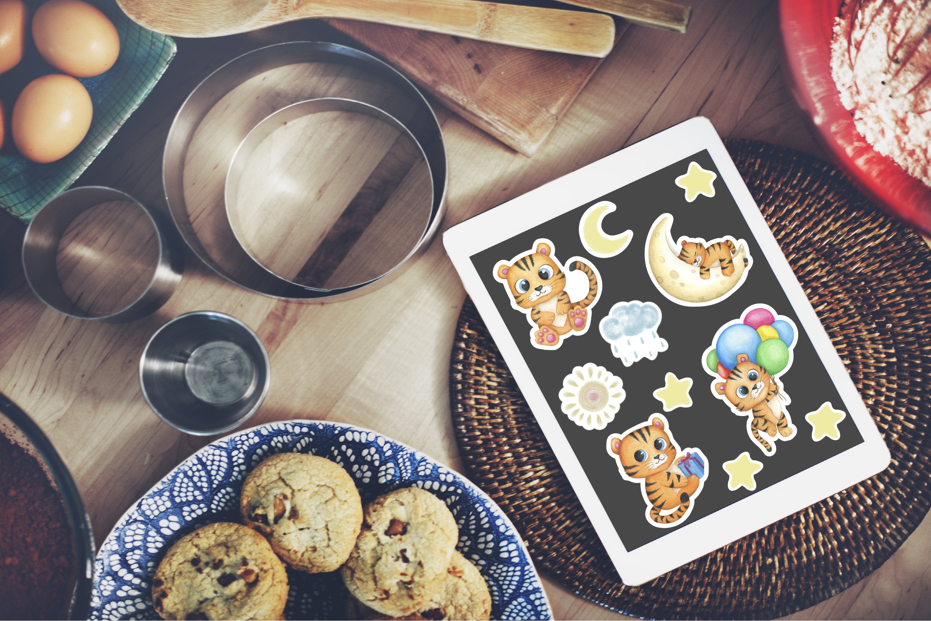 Printable Stickers and for the GoodNotes app.Cute tiger,cat 2