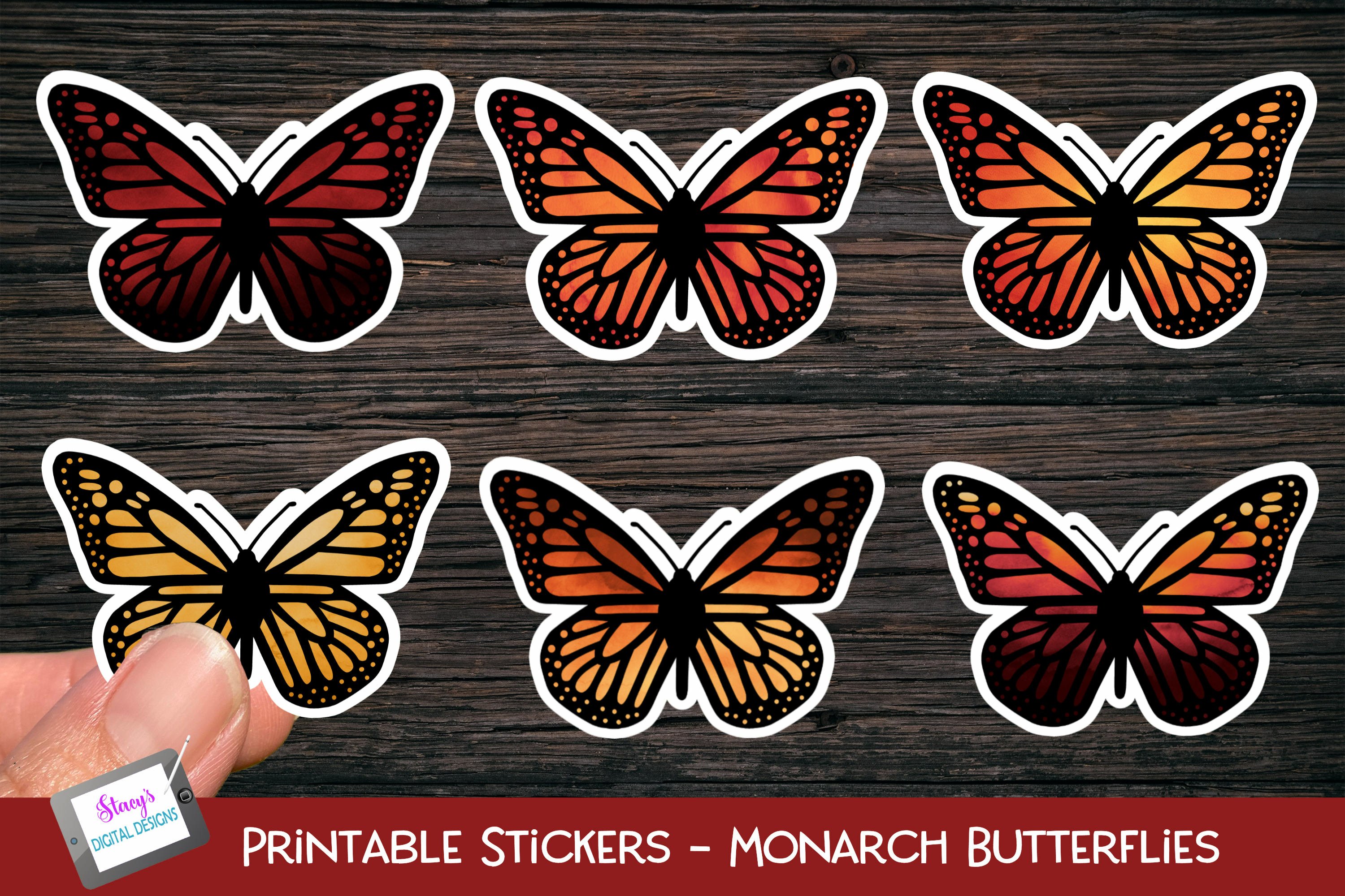 Printable Stickers - Butterfly Stickers - Monarch