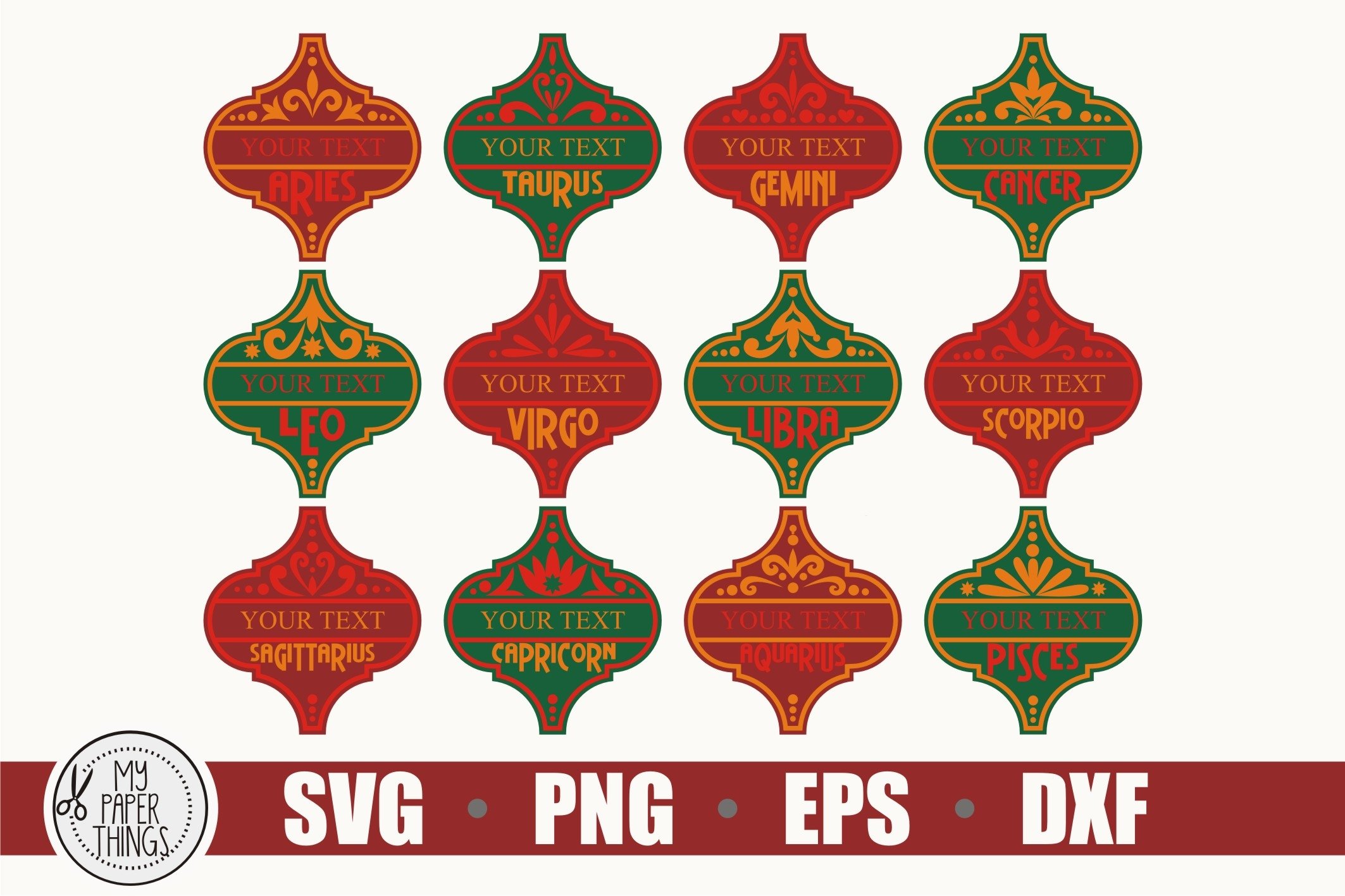 Tile Ornament SVG | Arabesque Tile SVG | Zodiac SVG 2