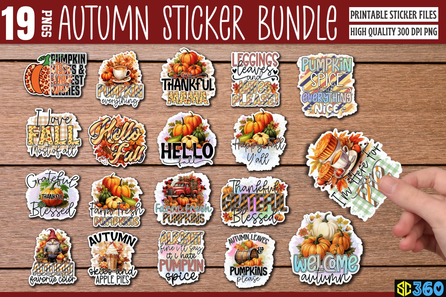 Autumn Sticker Bundle, Fall Sticker Bundle, Fall Stickers