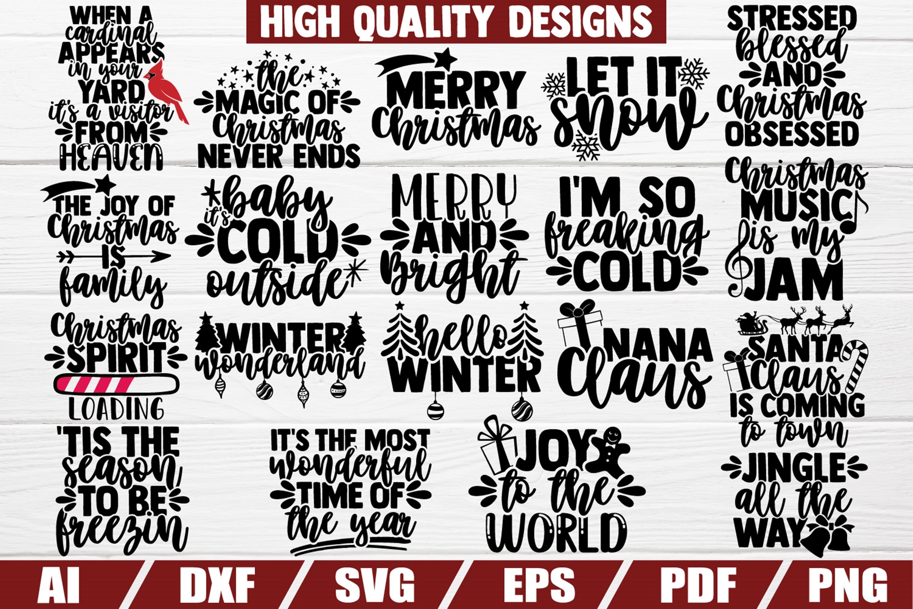 Christmas Sayings Bundle - quotes - decoration - shirt print