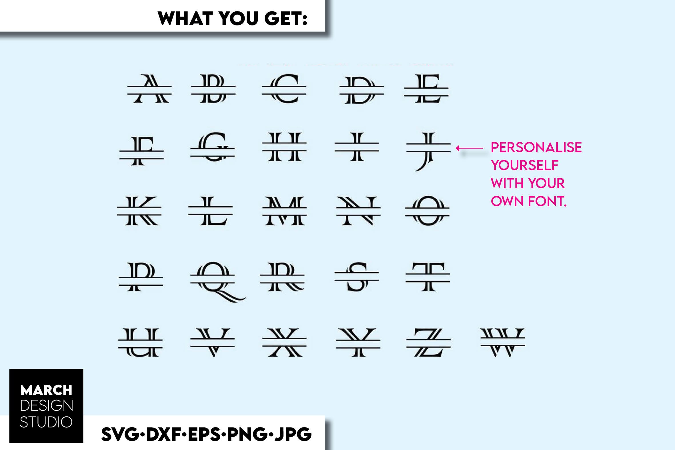 Monogram SVG, Split Monogram SVG, Monogram Letter SVG, PNG 2