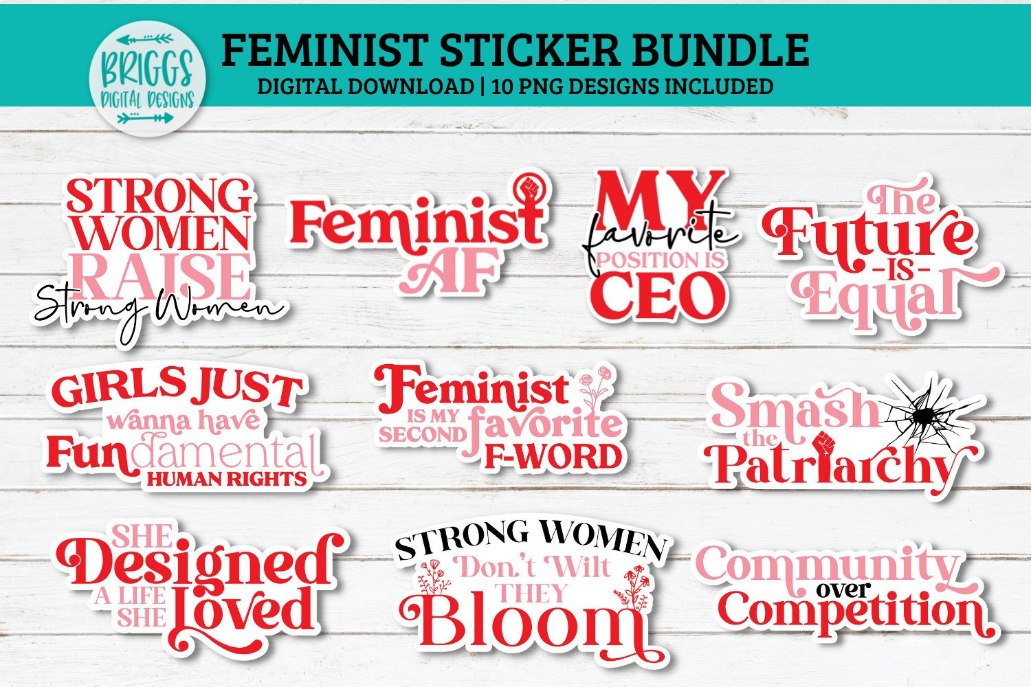 Feminist Sticker Bundle| 10 Female Empowerment Stickers