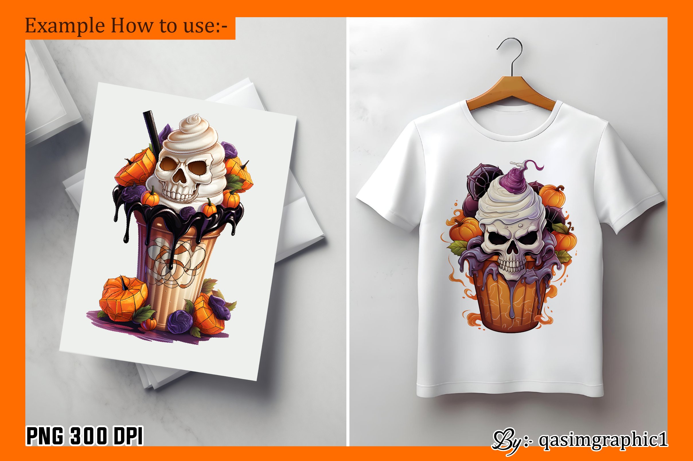 Halloween Coffee Cup Sublimation Clipart Bundle 2