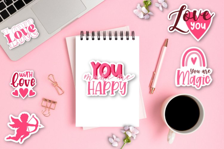 Valentines Day Sticker Bundle, Printable Stickers png love 3