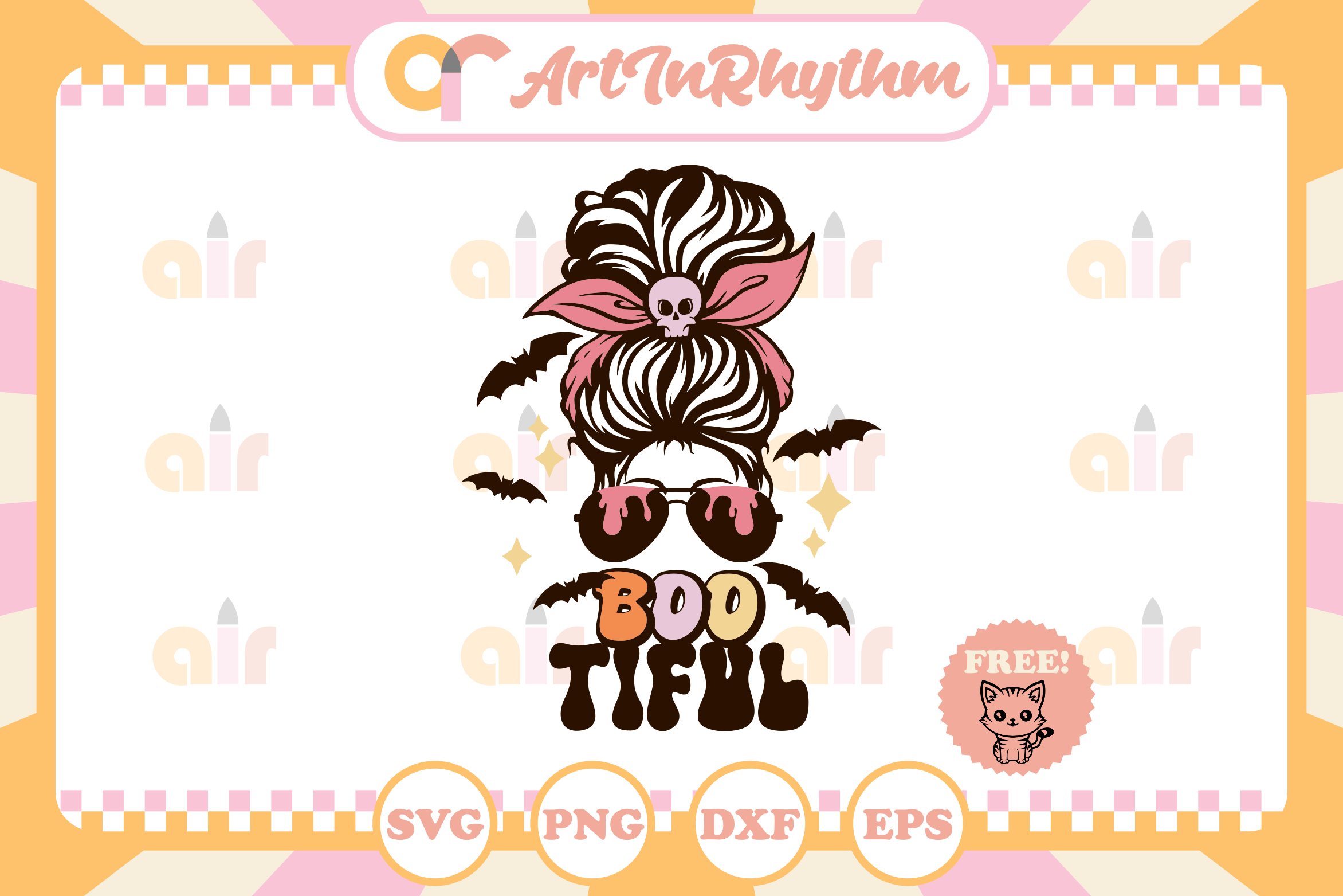 Retro Halloween SVG bundle / Messy Bun SVG 2