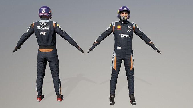 Rally Pilot  Low-poly 3D model 3