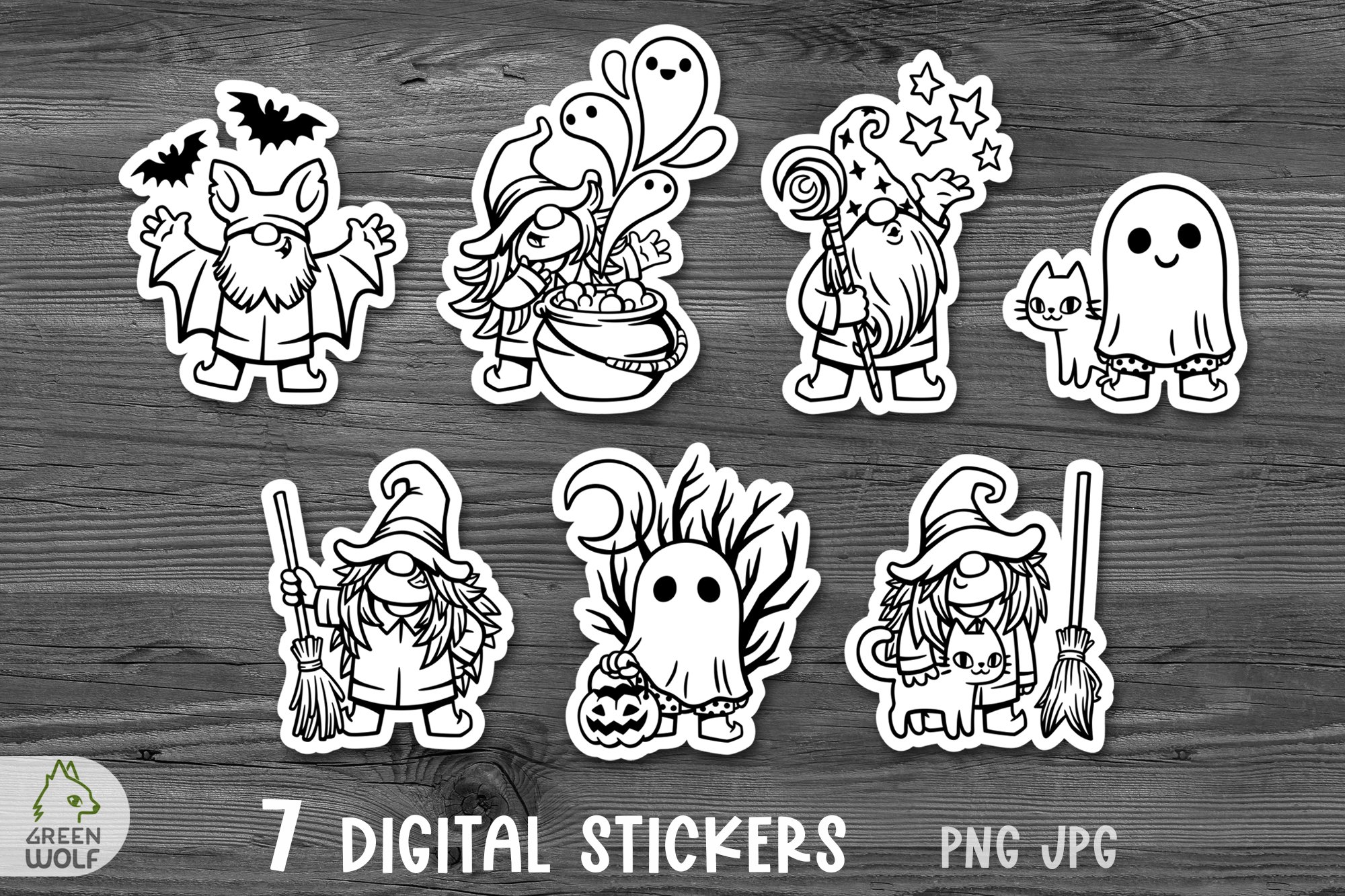 Printable halloween stickers Halloween sticker bundle Witch
