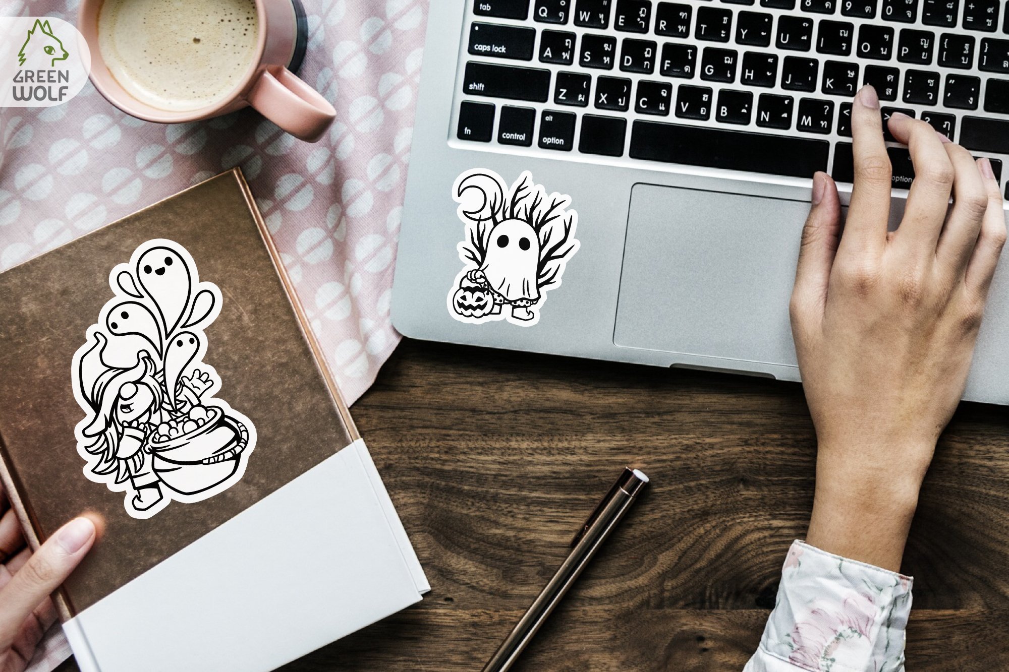Printable halloween stickers Halloween sticker bundle Witch 2