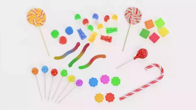 Candies Set - Assorted Sweet Treats Confectionery 3D model