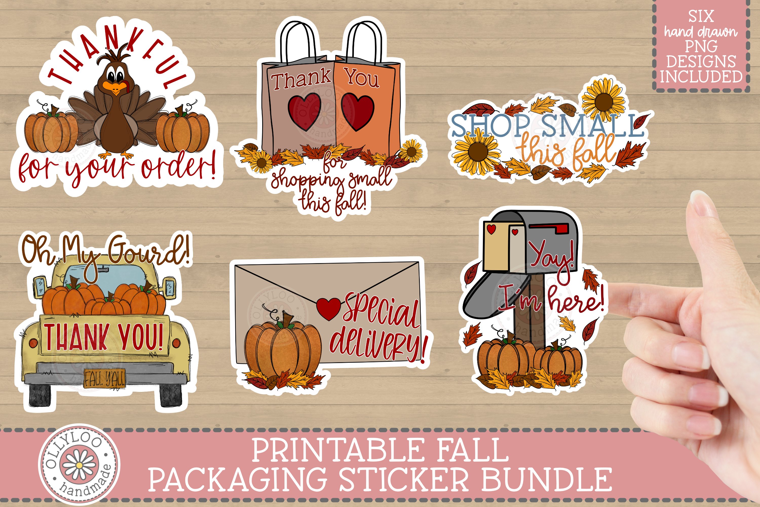 Small Business Sticker Bundle | Fall Thank You Stickers