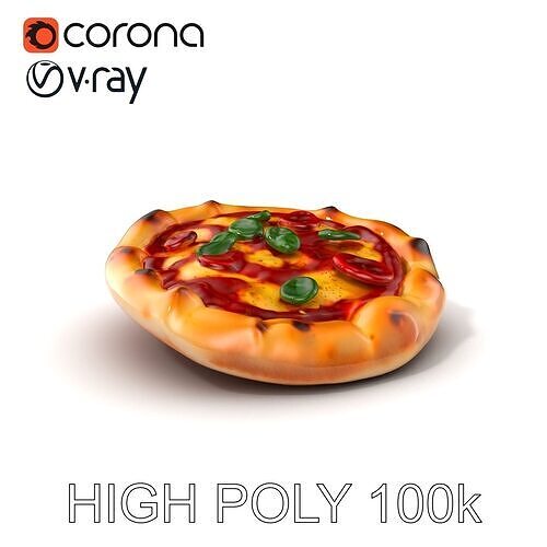 Traditional Italian Pizza D Model Pack Low-poly 3D model 2