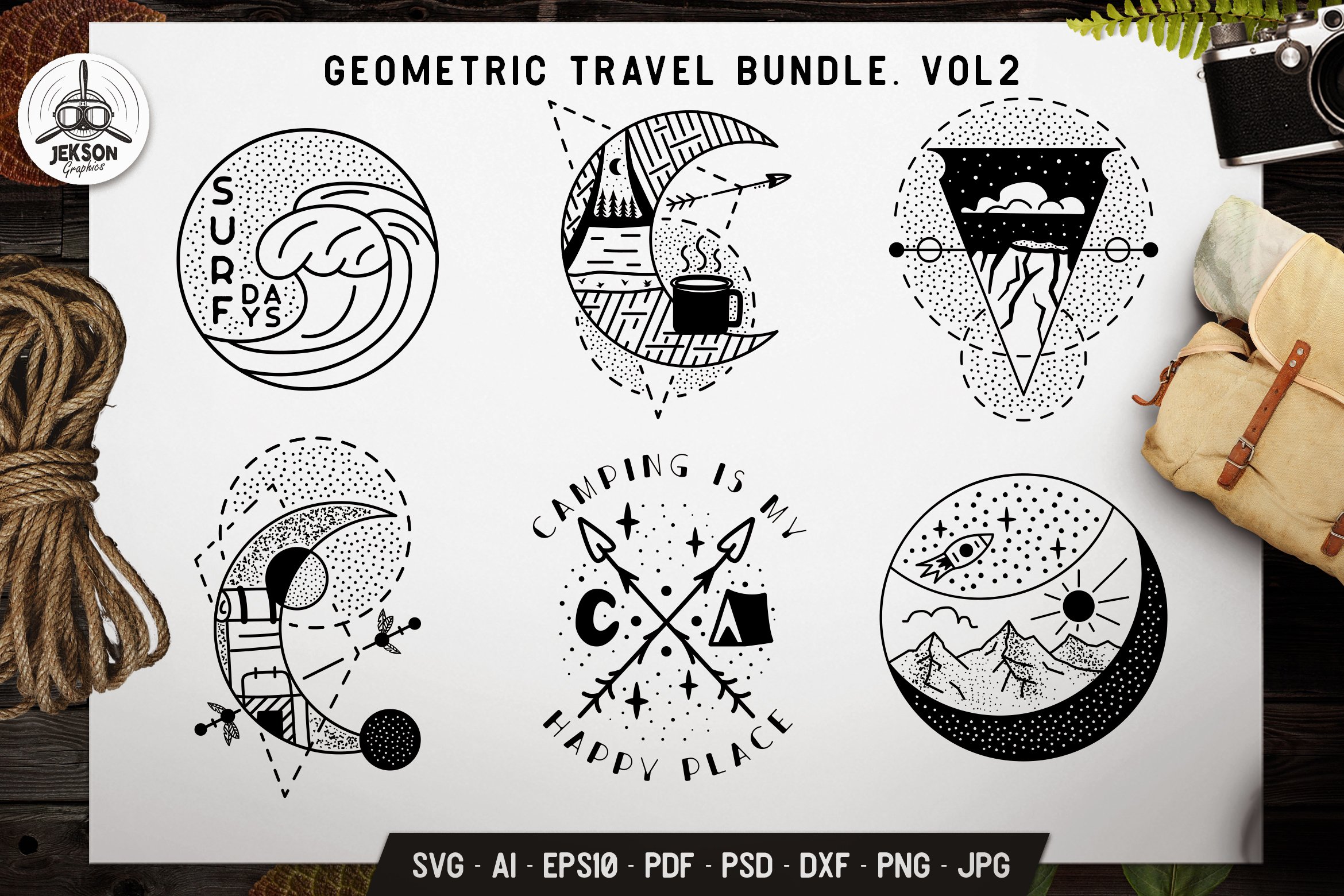 Camping SVG Bundle Printable 6 Camping Quotes Travel Signs