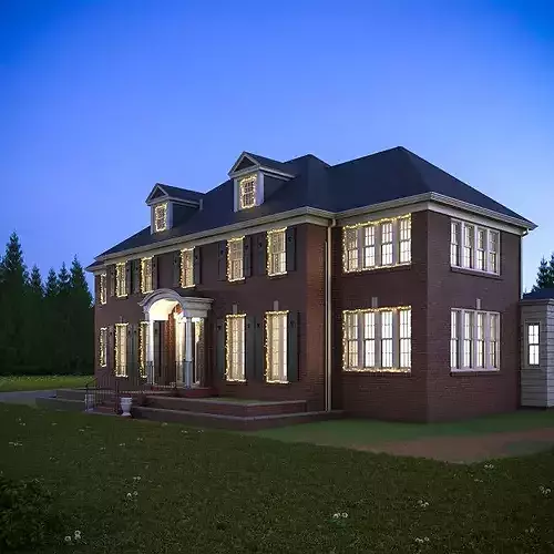 Home Alone House Exterior With Garland 3D model