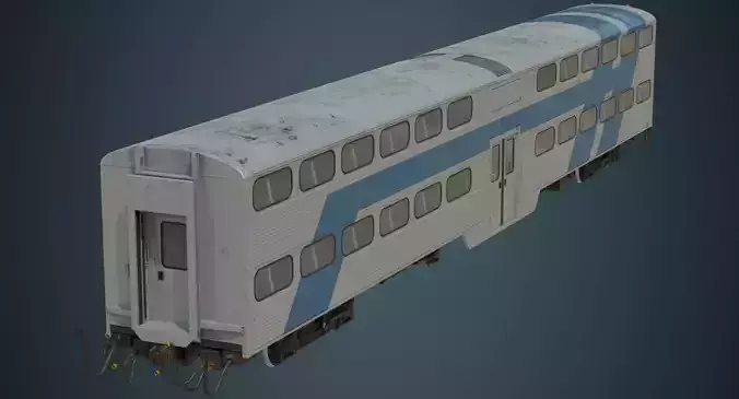 Railcar 1B Low-poly 3D model