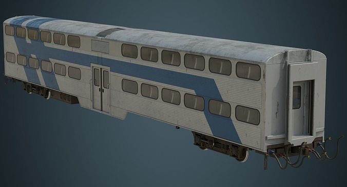 Railcar 1B Low-poly 3D model 2