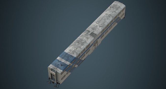 Railcar 1B Low-poly 3D model 3