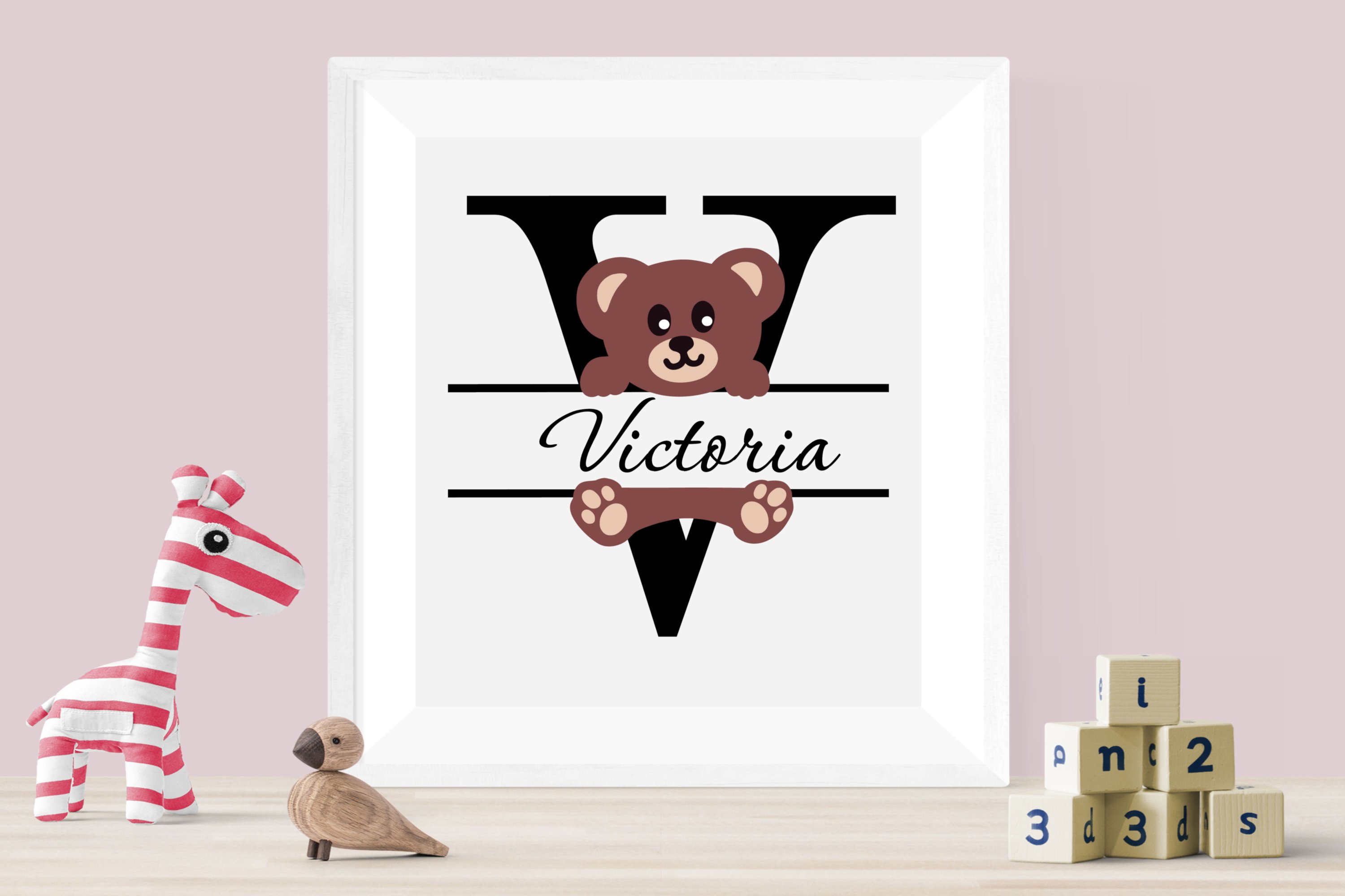 Teddy Bear Split Letters A- Z - 26 Split Monogram SVG Files 3