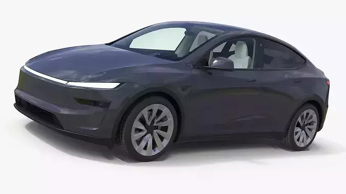 Gray Electric Vehicle Hatchback Simplified 3D model