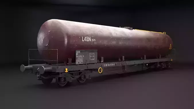 Used nad Rusted Tanker Railcar Low-poly 3D model