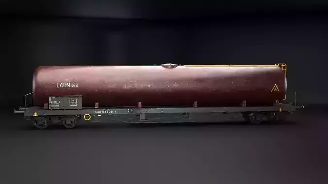 Used nad Rusted Tanker Railcar Low-poly 3D model 2